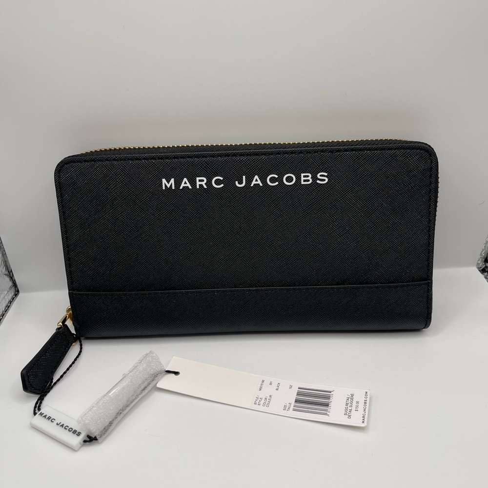 Marc Jacobs Black Continental Saffiani wallet